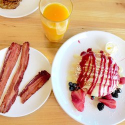 Butterfield's Pancake House - Wildberry pancakes and orange juice