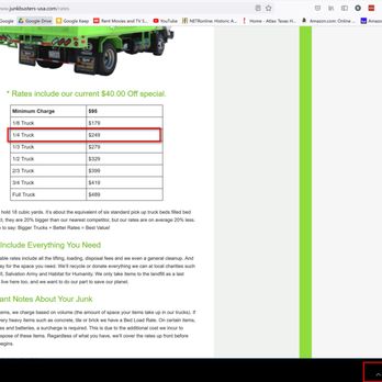Junk Busters-usa - Attached photo shows price for 1/4 load on the day of work. This is not what I was charged. - Junk Removal & Hauling Near Me - Granger, Texas Junk Busters-usa - Attached photo shows price for 1/4 load on the day of work. This is not what I was charged. - Junk Removal & Hauling Near Me - Granger, Texas