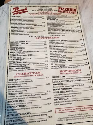 Menu photo 3 Baci New Smyrna Beach, FL