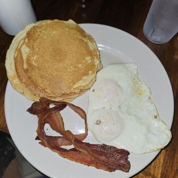 Wakin' Bakin' - 3 pancake breakfast with bacon and eggs over easy. - Breakfast & Brunch Near Me - New Orleans, Louisiana Wakin' Bakin' - 3 pancake breakfast with bacon and eggs over easy. - Breakfast & Brunch Near Me - New Orleans, Louisiana