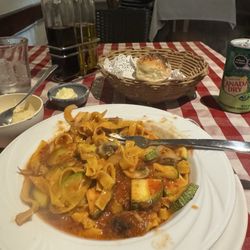 The fettuccine Primavera has very fresh vegetables and super fresh pasta.