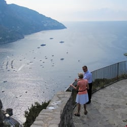 Amalfi Coast Destination Car Service - Roberto and Mom, overlooking the Med.
