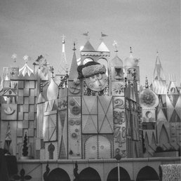 Disneyland, It's A Small World. Taken with an Olympus Pen EE-S Half-Frame, Kenmore 400 B&W 35mm