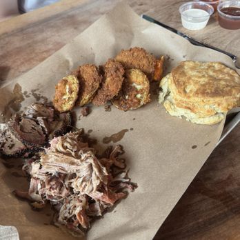 Ace Biscuit & Barbecue - Beef Brisket biscuit Fried Green Tomatoes Pulled Pork - Barbeque Near Me - Charlottesville, Virginia