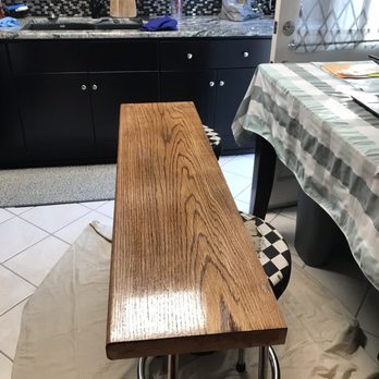 Yukon Lumber - Our red oak custom cut wood step after a couple of coats of pecan stain ! Beautiful - Hardware Stores Near Me - Norfolk, Virginia