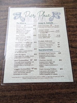 Menu photo 4 Pier Place Point Arena, CA