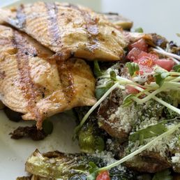Grilled Salmon Brussel Sprouts Grilled Eggplant Grilled Salmon Brussel Sprouts Grilled Eggplant