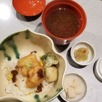 Nanzan GiroGiro - Hamo eel fry, Gobo Burduck roots soysauce, Zucchini corn rice, Wasabi  Red Miso soup, Edamame green beans, fish cake, Sansho pepper - Japanese Near Me - Honolulu, Hawaii