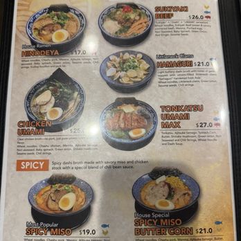 HINODEYA Ramen & Bar Chestnut - Menu - Ramen Near Me - San Francisco, California