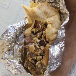 Chile relleno burrito had a completed ripped tortilla and had steak in it! I'm vegetarian :( Chile relleno burrito had a completed ripped tortilla and had steak in it! I'm vegetarian :(