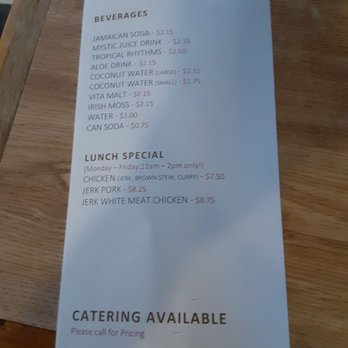 Juci Jerk Marietta - Back of menu - Caribbean Near Me - Marietta, Georgia
