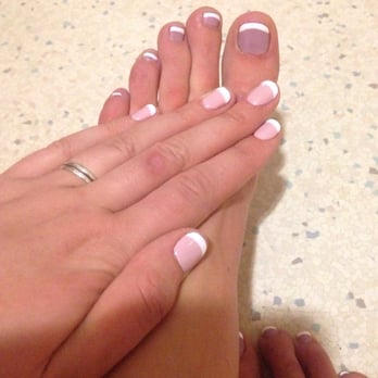 America Nails - Gel French mani, regular French pedi. $55 total - Nail Salons Near Me - Oakland, California