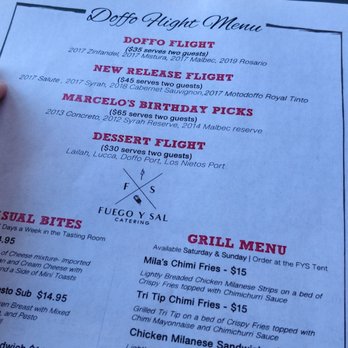 Doffo Wines - Menu as of 9/26/2020 - Wineries Near Me - Temecula, California Doffo Wines - Menu as of 9/26/2020 - Wineries Near Me - Temecula, California