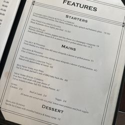 Cosmos Restaurant - Menu