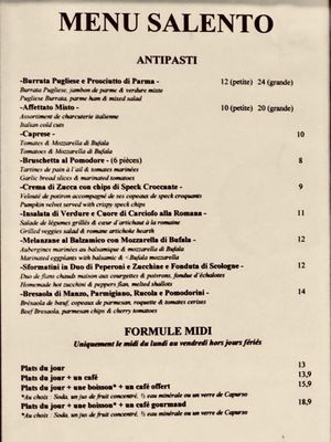 Menu photo 3 Salento Marais Paris, 75 Menu photo 3 Salento Marais Paris, 75