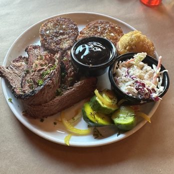 Great Northern BBQ - Brisket Plate with 2 kinds of cornbread (?) - Barbeque Near Me - Providence, Rhode Island