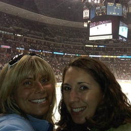 My friend Pam and myself at the game.