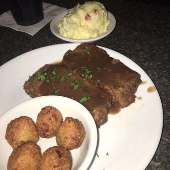 C.J. Cannon's - Meatloaf with weird sweet after taste, plain Jane tater salad and probably premade hushpuppies - American Near Me - Vero Beach, Florida C.J. Cannon's - Meatloaf with weird sweet after taste, plain Jane tater salad and probably premade hushpuppies - American Near Me - Vero Beach, Florida