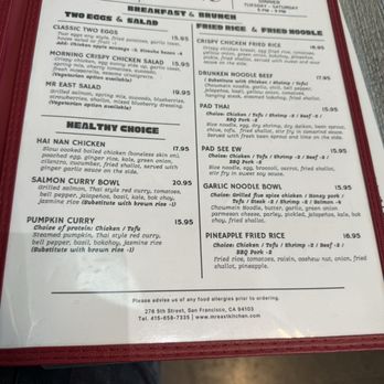Mr East Kitchen - 7/29/25 menu - Breakfast & Brunch Near Me - San Francisco, California Mr East Kitchen - 7/29/25 menu - Breakfast & Brunch Near Me - San Francisco, California