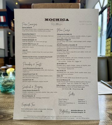 Menu photo 1 Mochica San Francisco, CA Menu photo 1 Mochica San Francisco, CA