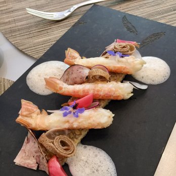 Le Jardin Des Plumes - Langoustine appetizer - Hotels Near Me - Giverny, 27