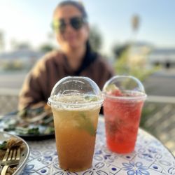 KYNN•กิน - Passionfruit calamansi sparkling water (left) and strawberry sparkling water (right)