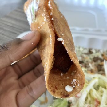 Dulce's Antojitos #2 - This is their crunchy taco - picked it up, and all the toppings fell off :( - Tacos Near Me - Walnut Creek, California Dulce's Antojitos #2 - This is their crunchy taco - picked it up, and all the toppings fell off :( - Tacos Near Me - Walnut Creek, California
