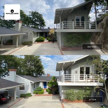 Bear Island Painting - Stucco and Wood house - Before and after of an exterior project completed in Pasadena, CA. - Painters Near Me - Pasadena, California