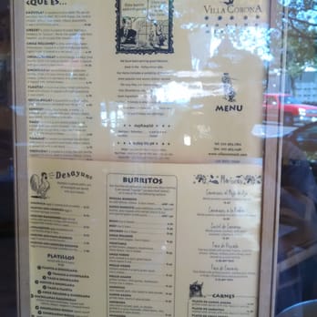 Villa Corona - Menu - Mexican Near Me - Saint Helena, California Villa Corona - Menu - Mexican Near Me - Saint Helena, California