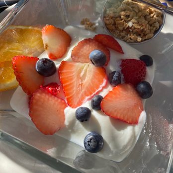 Korakia Pensione - Yogurt (tastes homemade) with granola and berries - Hotels Near Me - Palm Springs, California Korakia Pensione - Yogurt (tastes homemade) with granola and berries - Hotels Near Me - Palm Springs, California