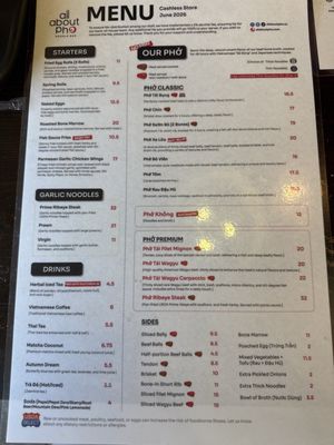 Menu photo 1 All About Pho Fullerton, CA