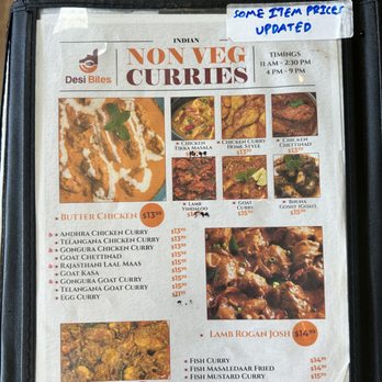 Desi Bites - Menu: Non Vegetarian Curries - Indian Near Me - Hillsboro, Oregon