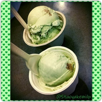 Bitter Sweet - Matcha Doodle ice cream. Small size in front (one scoop) and medium size on top (two scoops) - Desserts Near Me - Cupertino, California