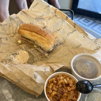 Sanwits - The lechon sandwich with jus and Mac & cheese. - Sandwiches Near Me - New York, New York Sanwits - The lechon sandwich with jus and Mac & cheese. - Sandwiches Near Me - New York, New York