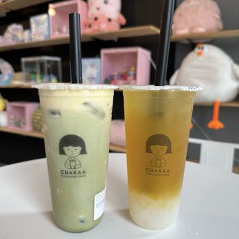 Chakaa Tea Cafe - Uji Matcha Latte and Lychee Iced Tea - Bubble Tea Near Me - Thousand Oaks, California