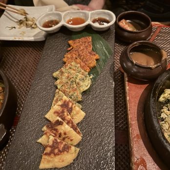 HanGawi - Korean pancakes platter - Vegetarian Near Me - New York, New York HanGawi - Korean pancakes platter - Vegetarian Near Me - New York, New York