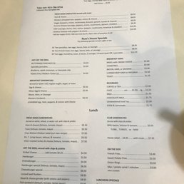 Current menu