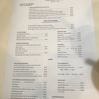 Russ's - Current menu - Diners Near Me - Springfield, Massachusetts