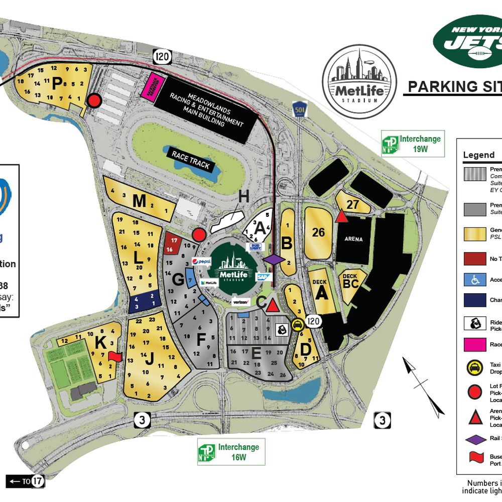 New York Jets - 2021 New York Jets parking map at MetLife Stadium. - Professional Sports Teams Near Me - East Rutherford, New Jersey New York Jets - 2021 New York Jets parking map at MetLife Stadium. - Professional Sports Teams Near Me - East Rutherford, New Jersey
