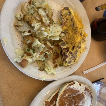 Crackers & Co Cafe - Meat lover's omelette with pancakes . - American Near Me - Mesa, Arizona