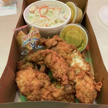 Sparkys BBQ and Espresso - Beer battered chicken tenders, pineapple coleslaw, fortune cookie - Burgers Near Me - Hatch, New Mexico
