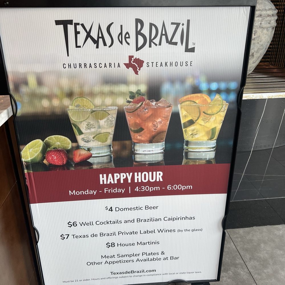 Texas de Brazil - Happy hour menu - Brazilian Near Me - Tampa, Florida