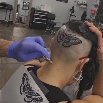 Palm Springs Tattoos - Moth HEAD TATTOO-  0 PAIN !!! oh ya by my fav artist @WYATTINK on Instagram - Tattoo Near Me - Cathedral City, California