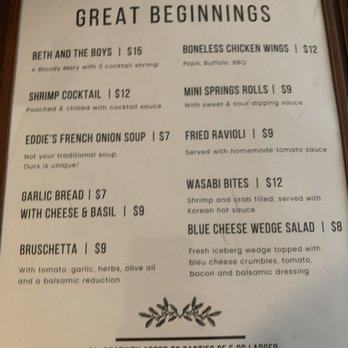 Eddie's Restaurant - Menu - Bars Near Me - Ticonderoga, New York