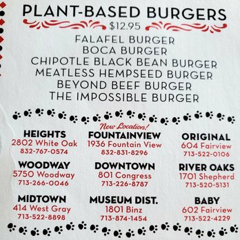 Barnaby’s Cafe - A variety of meat-free burgers - American Near Me - Houston, Texas Barnaby’s Cafe - A variety of meat-free burgers - American Near Me - Houston, Texas