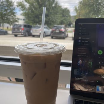 The Yellow Cup - Iced Vanilla Latte - Coffee & Tea Near Me - Houston, Texas