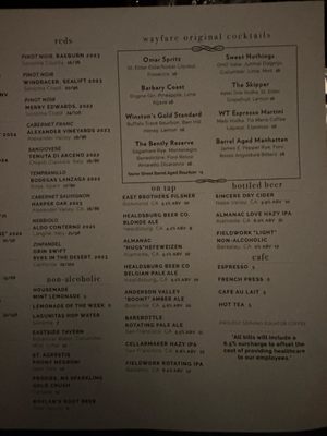 Menu photo 4 Wayfare Tavern San Francisco, CA