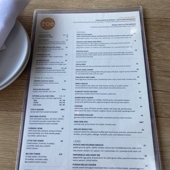 Roe Seafood Restaurant - Menu - Seafood Near Me - Long Beach, California