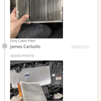 Hamer Toyota - the photos of my supposed "dirty" air filters. These are not mine! - Auto Repair Near Me - Mission Hills, California