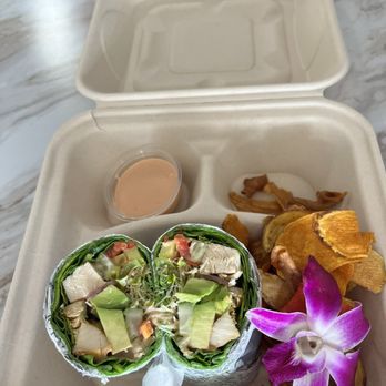 Surf & Sprout - Chicken Bacon Avocado Wrap - Juice Bars & Smoothies Near Me - Makaha , Hawaii Surf & Sprout - Chicken Bacon Avocado Wrap - Juice Bars & Smoothies Near Me - Makaha , Hawaii